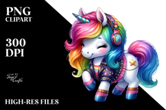 Cute Unicorn Playing PNG Product Image 2