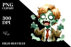 Funny Halloween Zombie Clipart, Transparent PNG Product Image 2