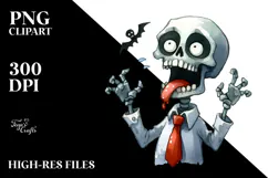 Funny Halloween Clipart with Undead PNG Product Image 2