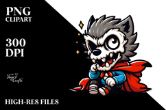 Aggressive Skull with Cape, Cartoon PNG Product Image 2