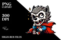 Aggressive Skull with Cape, Cartoon PNG Product Image 2
