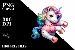 Colorful Baby Unicorn with Dance Floor, Transparent PNG Product Image 3