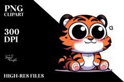 Funny Tiger Sitting Casually PNG Product Image 2