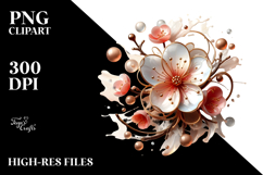 Abstract Glossy Cherry Blossom PNG Product Image 2