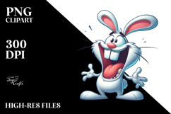 Goofy Cartoon Rabbit PNG Product Image 2