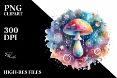 Colorful Flowers and Boho Moon Watercolor Clipart Product Image 3