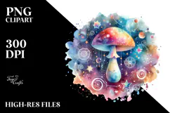 Colorful Flowers and Boho Moon Watercolor Clipart Product Image 2