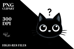 Funny Black Cat Digital Painting PNG Product Image 2