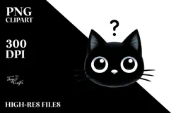 Funny Black Cat Digital Painting PNG Product Image 2