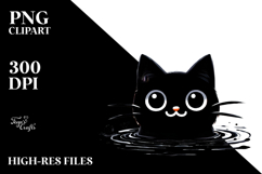 Funny Black Cat, Digital Painting PNG Product Image 2