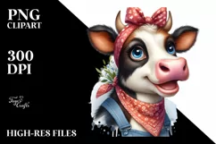 Cow Sublimation Clipart Cow Portrait Product Image 3