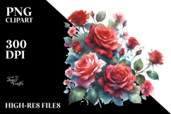 Washed Red Roses | Clipart Product Image 2