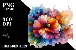 Glossy Pastel Poppy Watercolor PNG Product Image 2