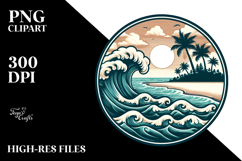 Vintage Tropical Island Waves, 20 oz Tumbler Product Image 2