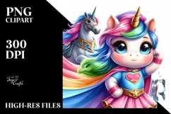 Colorful Hero Unicorn PNG Product Image 1