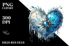 Watercolor Icy Stained Heart PNG Product Image 2