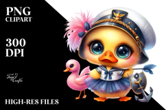 Baby Duck with Tutu and Sailor Outfit PNG Product Image 2