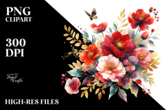 Colorful Gerbera with Gold PNG Product Image 2