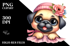 Watercolor Painting with Baby Cartoon Pug Product Image 2