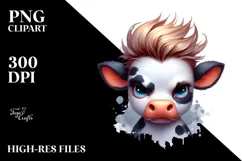 Funny Baby Cow Angry PNG Product Image 2