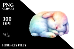 Vibrant Cute Baby Rabbit Sleeping Product Image 2