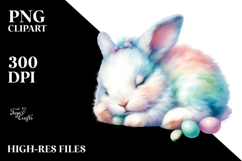 Vibrant Cute Baby Rabbit Sleeping Product Image 2