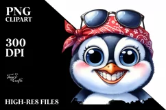 Confused Goofy Penguin with Big Eyes Clipart Product Image 3