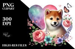 Adorned Shiba Inu with Heart PNG Product Image 2