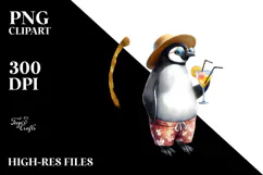 Cute Penguin in Beachwear, Transparent PNG Product Image 2