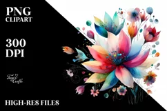 Colorful Watercolor Whimsical Vibrant Clipart Product Image 1