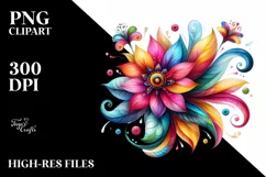 Colorful Watercolor Whimsical Vibrant Clipart Product Image 3
