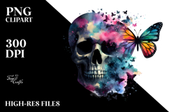 Colorful Skull Painting PNG Product Image 2