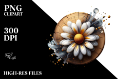 Abstract Glossy Daisy PNG Product Image 2