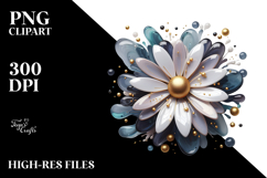 Glossy Daisy with Golden Insertions PNG Product Image 2