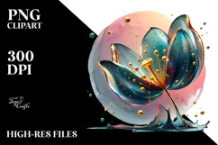 Abstract Glossy Tulip Material PNG Product Image 2