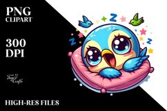 Colorful Baby Swallow Sleeping | Sublimation | Clipart Product Image 1