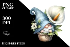 Adorable GNOME with Calla Lily PNG Product Image 2