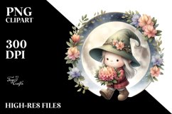 Gnome with Rhododendron Frame PNG Product Image 2