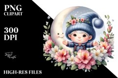 Adorable Gnome with Rhododendron PNG Product Image 2