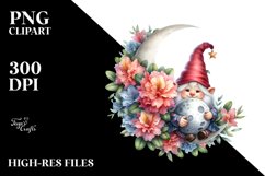 Adorable Gnome with Rhododendron PNG Product Image 2