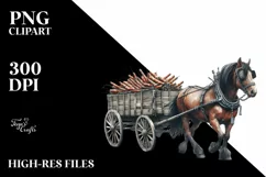 Vintage Dirty Horse Wagon | Sublimation Clipart Product Image 1