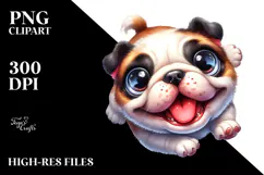 Cute Bulldog with Big Eyes PNG Product Image 2