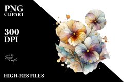 Wooden Small Stained Pansy PNG Product Image 2