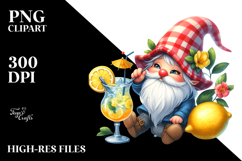 Whimsical Gnome Drinking Cocktail with Lemon PNG Product Image 2