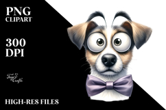 Playful Dog with Bow Tie, Soft Drop Shadow PNG Product Image 2