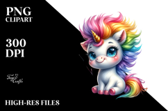 Cute Baby Unicorn with Cool Haircut, High-Res PNG Product Image 2