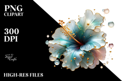 Abstract Golden Hibiscus PNG Product Image 2