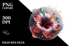 Abstract Golden Hibiscus PNG Product Image 2