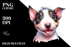 Watercolor Baby Bull Terrier, PNG Product Image 2