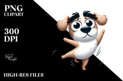 Silly Puppy Dancing Vector Art PNG Product Image 2